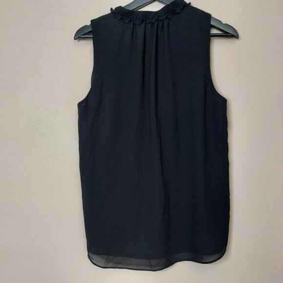 Naked Zebra v neck sleeveless blouse with ruffle detail at the neckline medium - Picture 7 of 7